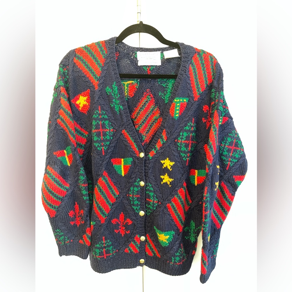 Portraits by northern isles hand knitted vintage cardigan L